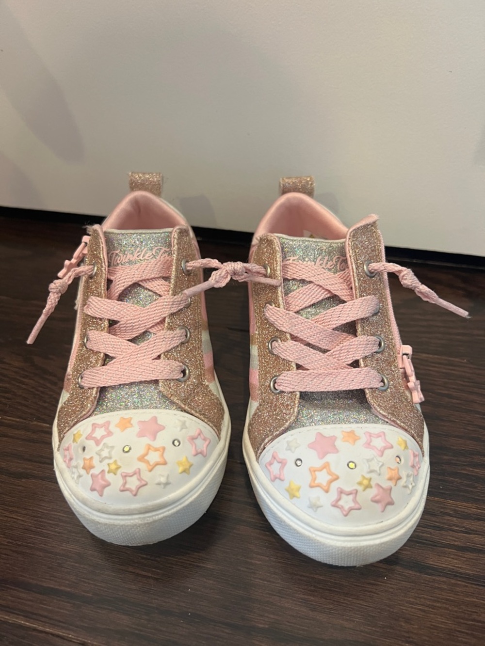 Sketchers Toddler 9 Glitter Pink Star twinkle toe Sneakers